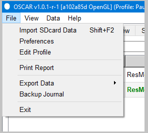 OSCAR file menu.png